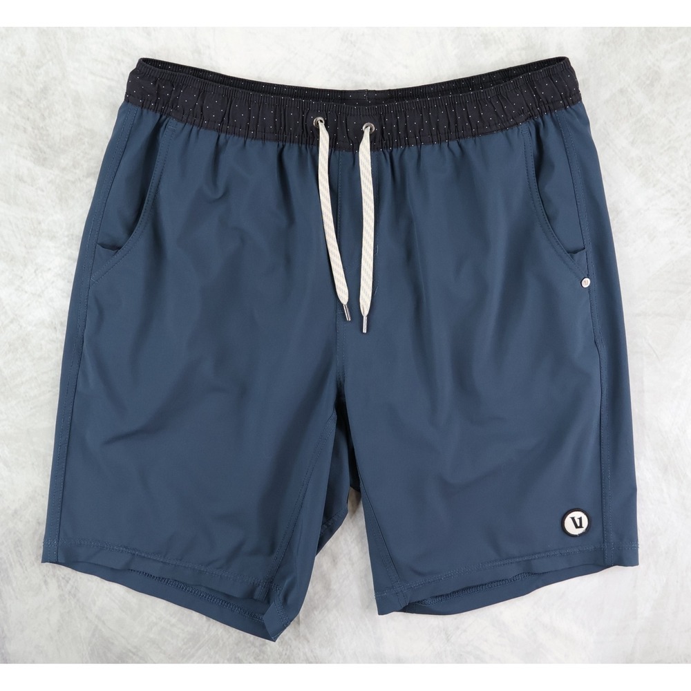 Vuori Kore Shorts Men Large Blue Built-in Liner Athletic Performance 9" Inseam
